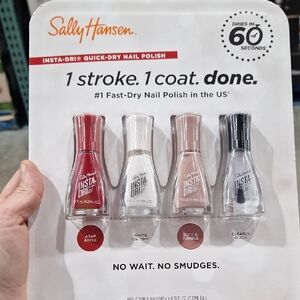 Sally Hansen Insta-Dri Nail Polish Set - Red, White, Pink, Gray